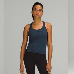 Lululemon Swiftly Tech Racerback Tank Top 2.0 *Waist Length Sz 8 True Navy/Iron